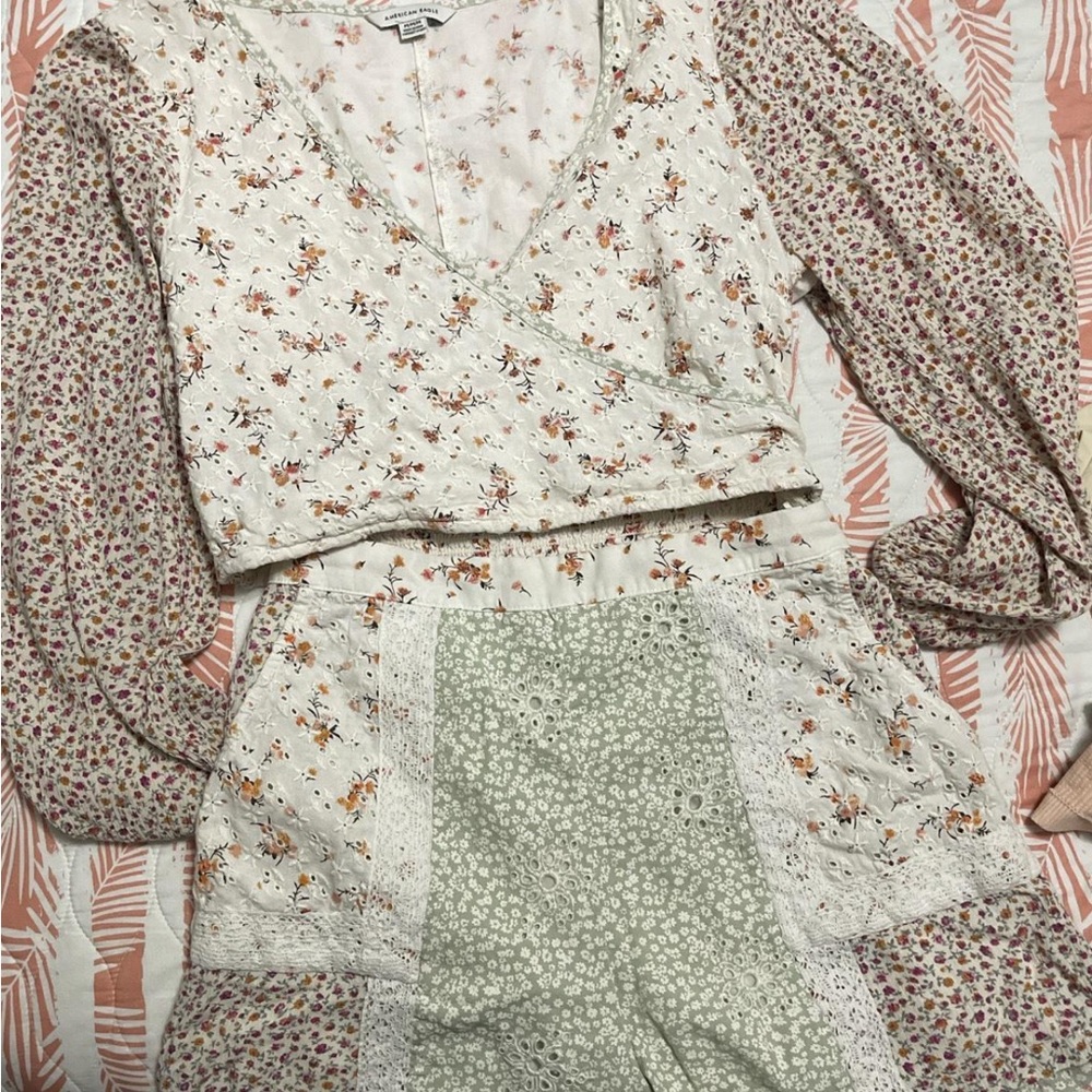 American eagle Cottagecore boho two piece set